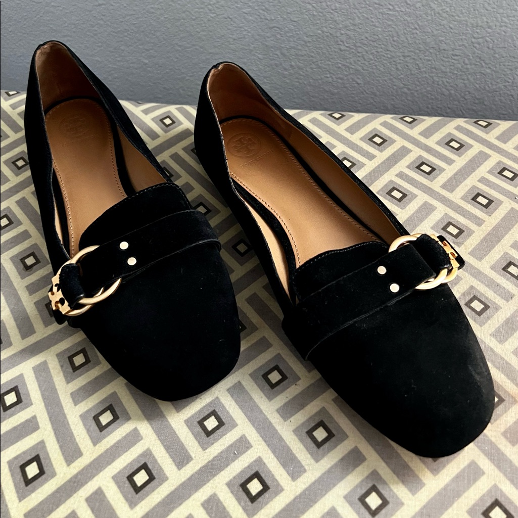 Tory Burch Black Suede Loafers - Very Good Condition!